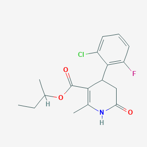 molecular formula C17H19ClFNO3 B4863486 Butan-2-yl 4-(2-chloro-6-fluorophenyl)-2-methyl-6-oxo-1,4,5,6-tetrahydropyridine-3-carboxylate 
