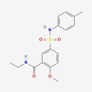 molecular formula C17H20N2O4S B4863534 N-ethyl-2-methoxy-5-{[(4-methylphenyl)amino]sulfonyl}benzamide 