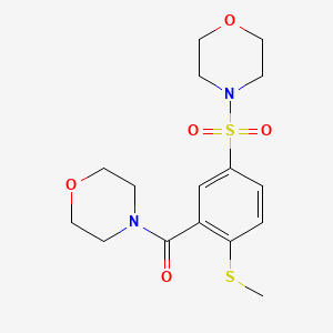 molecular formula C16H22N2O5S2 B4863676 4-{[4-(methylthio)-3-(4-morpholinylcarbonyl)phenyl]sulfonyl}morpholine 