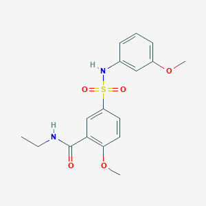 molecular formula C17H20N2O5S B4863679 N-ethyl-2-methoxy-5-{[(3-methoxyphenyl)amino]sulfonyl}benzamide 