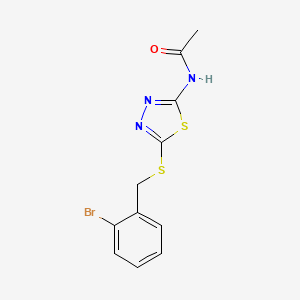 molecular formula C11H10BrN3OS2 B4864442 N-{5-[(2-bromobenzyl)sulfanyl]-1,3,4-thiadiazol-2-yl}acetamide 