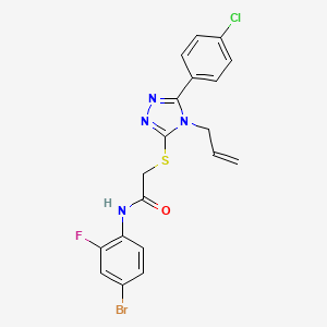 molecular formula C19H15BrClFN4OS B4864543 N-(4-bromo-2-fluorophenyl)-2-{[5-(4-chlorophenyl)-4-(prop-2-en-1-yl)-4H-1,2,4-triazol-3-yl]sulfanyl}acetamide 