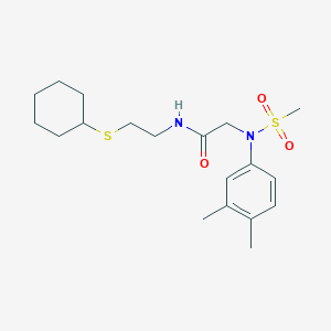 molecular formula C19H30N2O3S2 B4864578 N-[2-(cyclohexylsulfanyl)ethyl]-N~2~-(3,4-dimethylphenyl)-N~2~-(methylsulfonyl)glycinamide 