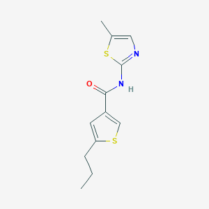 molecular formula C12H14N2OS2 B4864655 N-(5-METHYL-13-THIAZOL-2-YL)-5-PROPYLTHIOPHENE-3-CARBOXAMIDE 