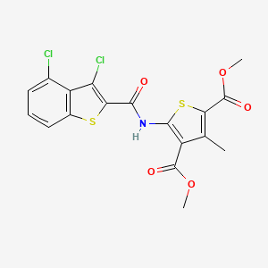 molecular formula C18H13Cl2NO5S2 B4864679 dimethyl 5-{[(3,4-dichloro-1-benzothien-2-yl)carbonyl]amino}-3-methyl-2,4-thiophenedicarboxylate 