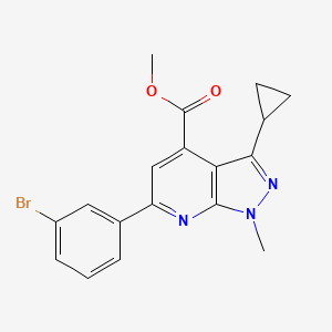molecular formula C18H16BrN3O2 B4864853 methyl 6-(3-bromophenyl)-3-cyclopropyl-1-methyl-1H-pyrazolo[3,4-b]pyridine-4-carboxylate 