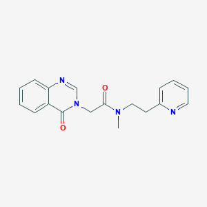 molecular formula C18H18N4O2 B4864857 N~1~-methyl-2-[4-oxo-3(4H)-quinazolinyl]-N~1~-[2-(2-pyridyl)ethyl]acetamide 