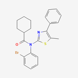 molecular formula C23H23BrN2OS B4864865 N-(2-bromophenyl)-N-(5-methyl-4-phenyl-1,3-thiazol-2-yl)cyclohexanecarboxamide 