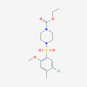 molecular formula C15H21ClN2O5S B486497 Ethyl 4-[(5-chloro-2-methoxy-4-methylphenyl)sulfonyl]piperazinecarboxylate CAS No. 723744-60-3