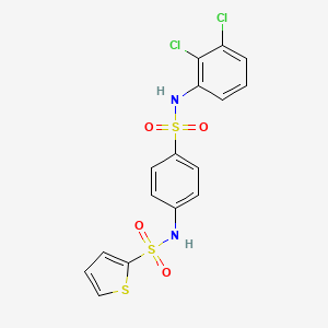 molecular formula C16H12Cl2N2O4S3 B4865010 N-(4-{[(2,3-dichlorophenyl)amino]sulfonyl}phenyl)-2-thiophenesulfonamide 