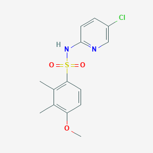 molecular formula C14H15ClN2O3S B486505 N-(5-Chloro-pyridin-2-yl)-4-methoxy-2,3-dimethyl-benzenesulfonamide CAS No. 723744-83-0