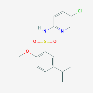 molecular formula C15H17ClN2O3S B486507 N-(5-Chloro-pyridin-2-yl)-5-isopropyl-2-methoxy-benzenesulfonamide CAS No. 723744-89-6