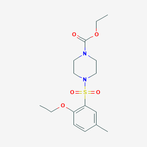 molecular formula C16H24N2O5S B486578 Ethyl 4-((2-ethoxy-5-methylphenyl)sulfonyl)piperazine-1-carboxylate CAS No. 791843-89-5