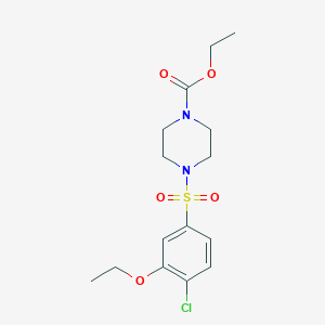 molecular formula C15H21ClN2O5S B486580 ethyl 4-(4-chloro-3-ethoxybenzenesulfonyl)piperazine-1-carboxylate CAS No. 791843-91-9