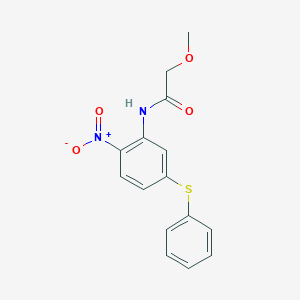 molecular formula C15H14N2O4S B048664 2-methoxy-N-[2-nitro-5-(phenylthio)phenyl]acetamide CAS No. 63470-85-9