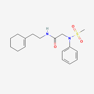 molecular formula C17H24N2O3S B4866468 N~1~-[2-(1-cyclohexen-1-yl)ethyl]-N~2~-(methylsulfonyl)-N~2~-phenylglycinamide 