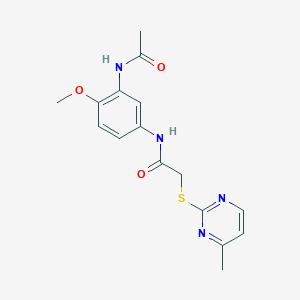 molecular formula C16H18N4O3S B4866482 N-[3-(acetylamino)-4-methoxyphenyl]-2-[(4-methylpyrimidin-2-yl)sulfanyl]acetamide 