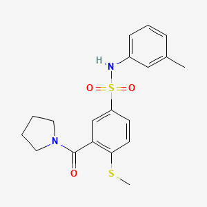 molecular formula C19H22N2O3S2 B4866514 N-(3-methylphenyl)-4-(methylthio)-3-(1-pyrrolidinylcarbonyl)benzenesulfonamide 