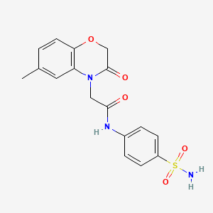 molecular formula C17H17N3O5S B4866552 N-[4-(aminosulfonyl)phenyl]-2-(6-methyl-3-oxo-2,3-dihydro-4H-1,4-benzoxazin-4-yl)acetamide 
