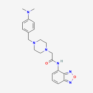 molecular formula C21H26N6O2 B4866562 N-(2,1,3-BENZOXADIAZOL-4-YL)-2-{4-[4-(DIMETHYLAMINO)BENZYL]-1-PIPERAZINYL}ACETAMIDE 