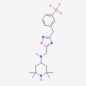 molecular formula C21H29F3N4O B4866606 N,2,2,6,6-pentamethyl-N-({3-[3-(trifluoromethyl)benzyl]-1,2,4-oxadiazol-5-yl}methyl)-4-piperidinamine 