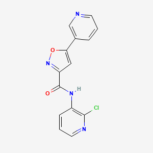 molecular formula C14H9ClN4O2 B4866647 N-(2-chloro-3-pyridinyl)-5-(3-pyridinyl)-3-isoxazolecarboxamide 