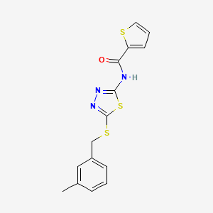 molecular formula C15H13N3OS3 B4866693 N-{5-[(3-methylbenzyl)sulfanyl]-1,3,4-thiadiazol-2-yl}thiophene-2-carboxamide 
