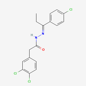 molecular formula C17H15Cl3N2O B4866712 N'-[1-(4-chlorophenyl)propylidene]-2-(3,4-dichlorophenyl)acetohydrazide 