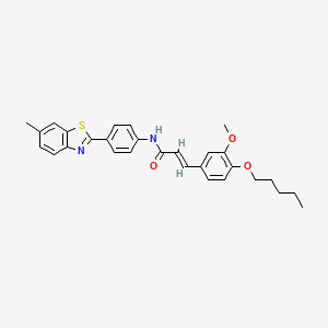 molecular formula C29H30N2O3S B4866742 (2E)-3-(3-methoxy-4-pentyloxyphenyl)-N-[4-(6-methylbenzothiazol-2-yl)phenyl]pr op-2-enamide 