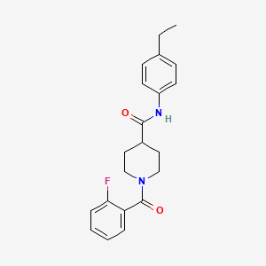 molecular formula C21H23FN2O2 B4866912 N-(4-ethylphenyl)-1-(2-fluorobenzoyl)piperidine-4-carboxamide 