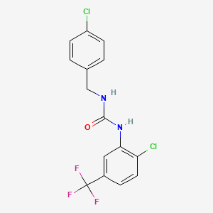 molecular formula C15H11Cl2F3N2O B4866925 N-(4-chlorobenzyl)-N'-[2-chloro-5-(trifluoromethyl)phenyl]urea 