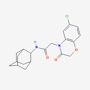 molecular formula C20H23ClN2O3 B4867018 N-2-adamantyl-2-(6-chloro-3-oxo-2,3-dihydro-4H-1,4-benzoxazin-4-yl)acetamide 