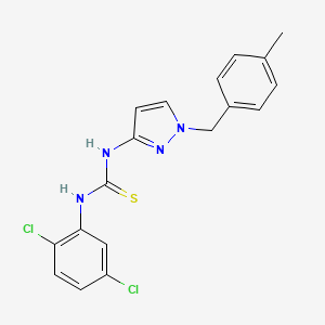 molecular formula C18H16Cl2N4S B4867091 N-(2,5-dichlorophenyl)-N'-[1-(4-methylbenzyl)-1H-pyrazol-3-yl]thiourea 