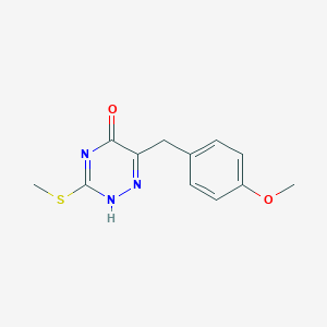 molecular formula C12H13N3O2S B048671 6-(4-METHOXYBENZYL)-3-(METHYLTHIO)-1,2,4-TRIAZIN-5(4H)-ONE CAS No. 118740-03-7