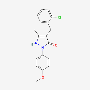 molecular formula C18H17ClN2O2 B4867112 4-(2-chlorobenzyl)-1-(4-methoxyphenyl)-3-methyl-1H-pyrazol-5-ol 