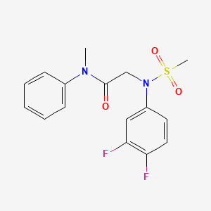 molecular formula C16H16F2N2O3S B4867113 N~2~-(3,4-difluorophenyl)-N~1~-methyl-N~2~-(methylsulfonyl)-N~1~-phenylglycinamide 
