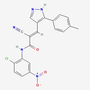 molecular formula C20H14ClN5O3 B4867127 N-(2-chloro-5-nitrophenyl)-2-cyano-3-[3-(4-methylphenyl)-1H-pyrazol-4-yl]acrylamide 