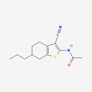 molecular formula C14H18N2OS B4867136 N-(3-cyano-6-propyl-4,5,6,7-tetrahydro-1-benzothiophen-2-yl)acetamide 