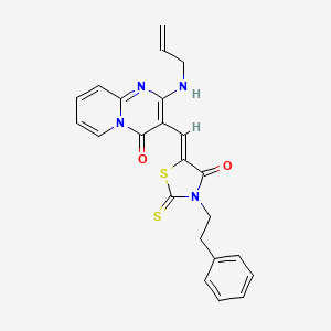 molecular formula C23H20N4O2S2 B4867170 2-(Allylamino)-3-{(Z)-[4-oxo-3-(2-phenylethyl)-2-thioxo-1,3-thiazolidin-5-ylidene]methyl}-4H-pyrido[1,2-A]pyrimidin-4-one 