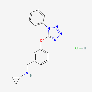 molecular formula C17H18ClN5O B4867175 N-{3-[(1-phenyl-1H-tetrazol-5-yl)oxy]benzyl}cyclopropanamine hydrochloride 