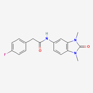 molecular formula C17H16FN3O2 B4867188 N-(1,3-dimethyl-2-oxo-2,3-dihydro-1H-benzimidazol-5-yl)-2-(4-fluorophenyl)acetamide 