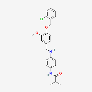 molecular formula C25H27ClN2O3 B4867193 N-[4-({4-[(2-chlorobenzyl)oxy]-3-methoxybenzyl}amino)phenyl]-2-methylpropanamide 