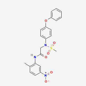molecular formula C22H21N3O6S B4867286 N~1~-(2-methyl-5-nitrophenyl)-N~2~-(methylsulfonyl)-N~2~-(4-phenoxyphenyl)glycinamide 