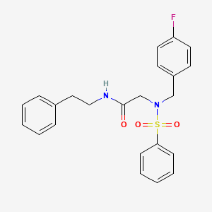 molecular formula C23H23FN2O3S B4867296 N~2~-(4-fluorobenzyl)-N~1~-(2-phenylethyl)-N~2~-(phenylsulfonyl)glycinamide 