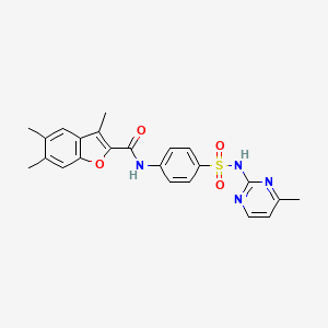 molecular formula C23H22N4O4S B4867304 3,5,6-trimethyl-N-{4-[(4-methylpyrimidin-2-yl)sulfamoyl]phenyl}-1-benzofuran-2-carboxamide 