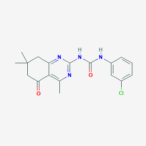 molecular formula C18H19ClN4O2 B4867354 1-(3-Chlorophenyl)-3-(4,7,7-trimethyl-5-oxo-5,6,7,8-tetrahydroquinazolin-2-yl)urea 
