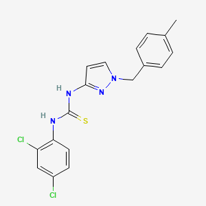 molecular formula C18H16Cl2N4S B4867384 N-(2,4-dichlorophenyl)-N'-[1-(4-methylbenzyl)-1H-pyrazol-3-yl]thiourea 