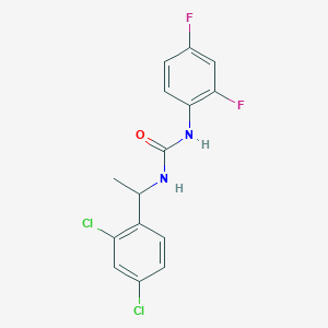 molecular formula C15H12Cl2F2N2O B4867386 N-[1-(2,4-dichlorophenyl)ethyl]-N'-(2,4-difluorophenyl)urea 