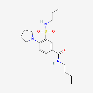 molecular formula C18H29N3O3S B4867394 N-butyl-3-[(propylamino)sulfonyl]-4-(1-pyrrolidinyl)benzamide 