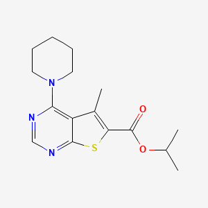 molecular formula C16H21N3O2S B4867411 Propan-2-yl 5-methyl-4-piperidin-1-ylthieno[2,3-d]pyrimidine-6-carboxylate 